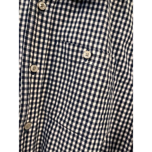 The North Face Mens Shirt M Navy Gingham Check Button Up Long Sleeve - Picture 9 of 10